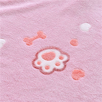 HKM-255507 Cozy Thin Fleece Blanket with Cute Claw Design for Winter – Multiple Sizes Available