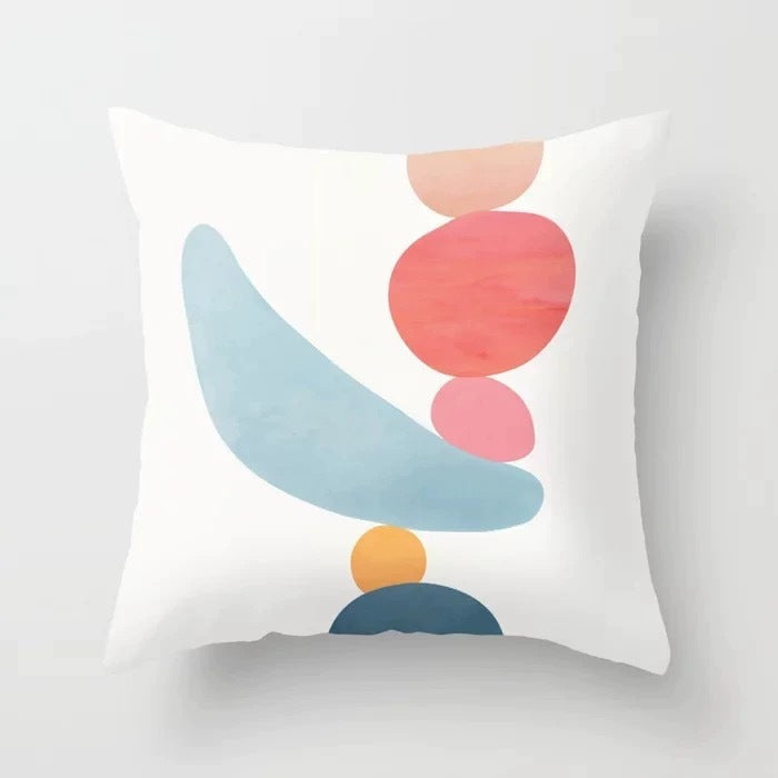 HKM-255571 Modern Geometric Abstract Pillow Cover - Super Soft Velvet Cushion Case, 45x45 cm, Multi-Color Options