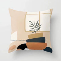 HKM-255571 Modern Geometric Abstract Pillow Cover - Super Soft Velvet Cushion Case, 45x45 cm, Multi-Color Options