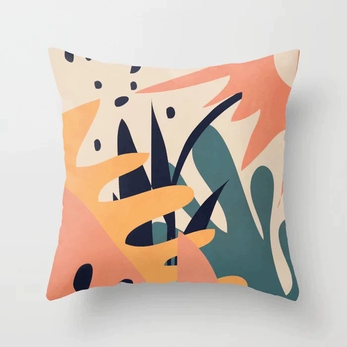 HKM-255571 Modern Geometric Abstract Pillow Cover - Super Soft Velvet Cushion Case, 45x45 cm, Multi-Color Options