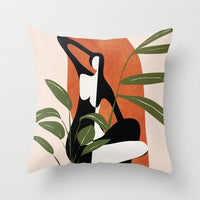 HKM-255571 Modern Geometric Abstract Pillow Cover - Super Soft Velvet Cushion Case, 45x45 cm, Multi-Color Options