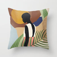 HKM-255571 Modern Geometric Abstract Pillow Cover - Super Soft Velvet Cushion Case, 45x45 cm, Multi-Color Options