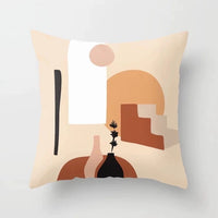 HKM-255571 Modern Geometric Abstract Pillow Cover - Super Soft Velvet Cushion Case, 45x45 cm, Multi-Color Options