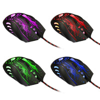 HKM-255699 Wired Gaming Mouse with 5500DPI, Adjustable 7 Buttons, LED Backlit, Ergonomic Design for PC and Laptop