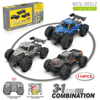 HKM-255763 3 in 1 DIY Assembly RC Drift Car for Kids - Off-Road Remote Control Vehicle, 2.4G with 6 Channels, Indoor/Outdoor Fun