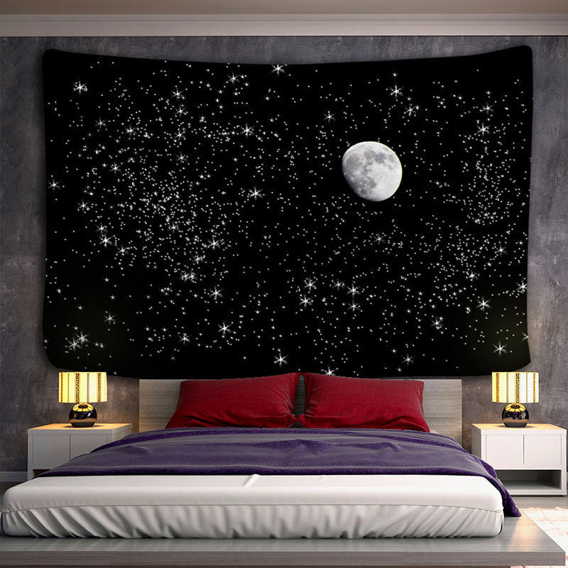 HKM-255891 Nordic Style Abstract Landscape Tapestry Shawl - Machine Washable Polyester Fiber, Rectangle - 148x200 cm & 150x130 cm Options