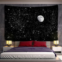 HKM-255891 Nordic Style Abstract Landscape Tapestry Shawl - Machine Washable Polyester Fiber, Rectangle - 148x200 cm & 150x130 cm Options