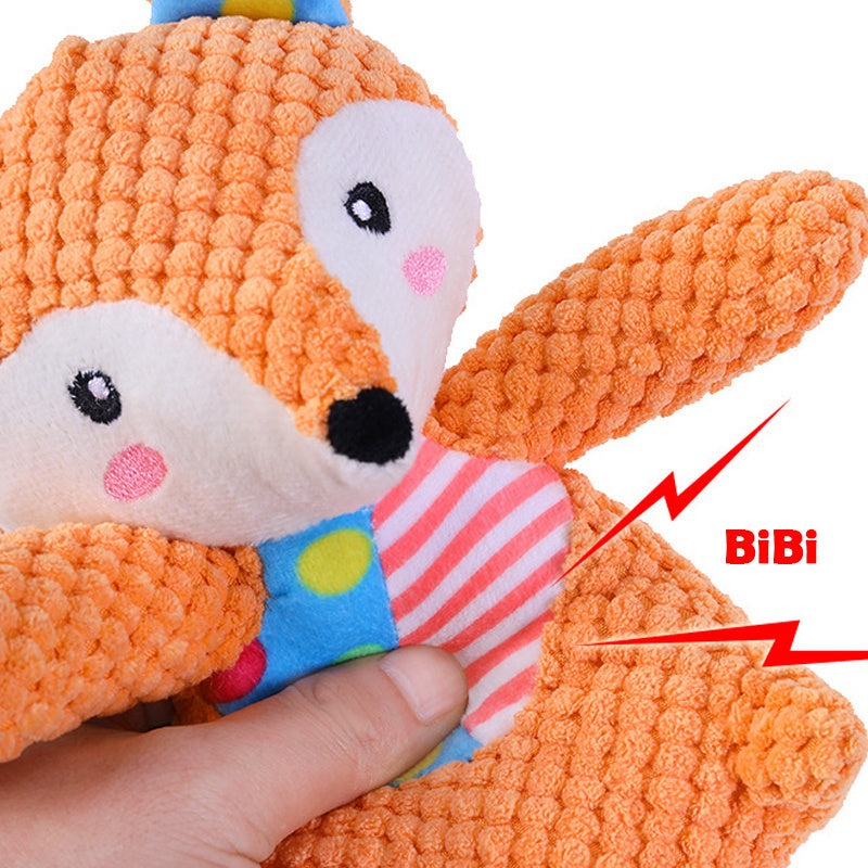 HKM-256019 Plush Animal Dog Toy with Squeaker – Durable Chew Toy for Small and Large Dogs