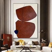HKM-256275 Handmade Oil Painting on Canvas - Modern Abstract Wabi-Sabi Style for Home Decor, Unframed and Rolled