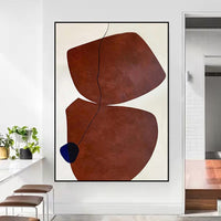 HKM-256275 Handmade Oil Painting on Canvas - Modern Abstract Wabi-Sabi Style for Home Decor, Unframed and Rolled