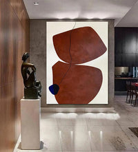 HKM-256275 Handmade Oil Painting on Canvas - Modern Abstract Wabi-Sabi Style for Home Decor, Unframed and Rolled