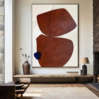 HKM-256275 Handmade Oil Painting on Canvas - Modern Abstract Wabi-Sabi Style for Home Decor, Unframed and Rolled