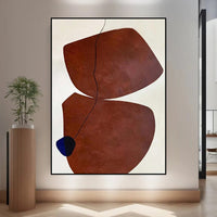 HKM-256275 Handmade Oil Painting on Canvas - Modern Abstract Wabi-Sabi Style for Home Decor, Unframed and Rolled