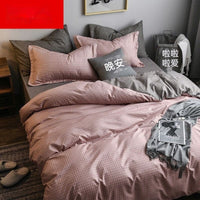 HKM-256339 Skin-Friendly Four-Piece Quilt Cover and Bed Sheet Set in Multiple Sizes
