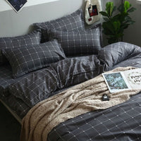 HKM-256339 Skin-Friendly Four-Piece Quilt Cover and Bed Sheet Set in Multiple Sizes