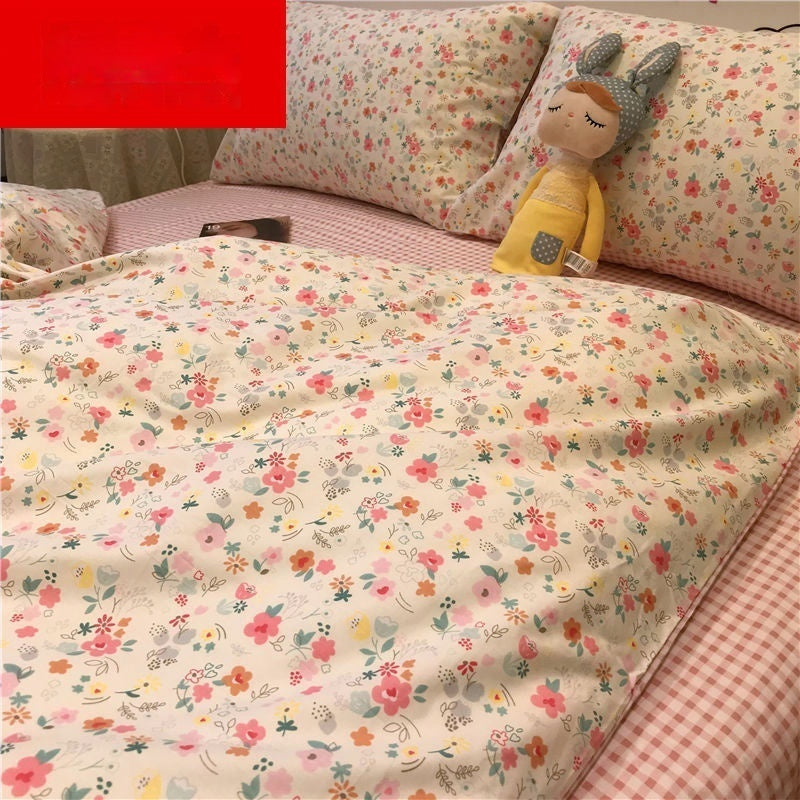 HKM-256339 Skin-Friendly Four-Piece Quilt Cover and Bed Sheet Set in Multiple Sizes