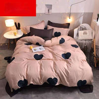 HKM-256339 Skin-Friendly Four-Piece Quilt Cover and Bed Sheet Set in Multiple Sizes