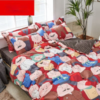 HKM-256339 Skin-Friendly Four-Piece Quilt Cover and Bed Sheet Set in Multiple Sizes
