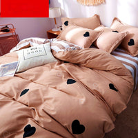 HKM-256339 Skin-Friendly Four-Piece Quilt Cover and Bed Sheet Set in Multiple Sizes
