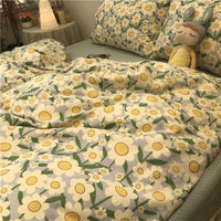 HKM-256339 Skin-Friendly Four-Piece Quilt Cover and Bed Sheet Set in Multiple Sizes