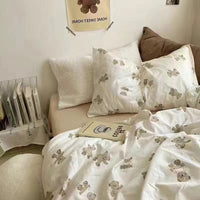 HKM-256339 Skin-Friendly Four-Piece Quilt Cover and Bed Sheet Set in Multiple Sizes