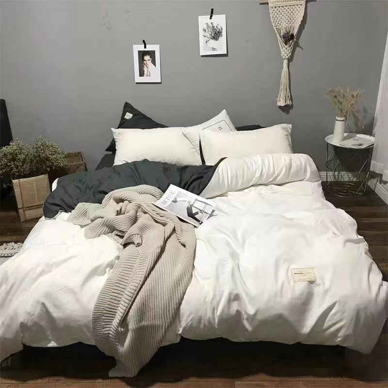 HKM-256339 Skin-Friendly Four-Piece Quilt Cover and Bed Sheet Set in Multiple Sizes