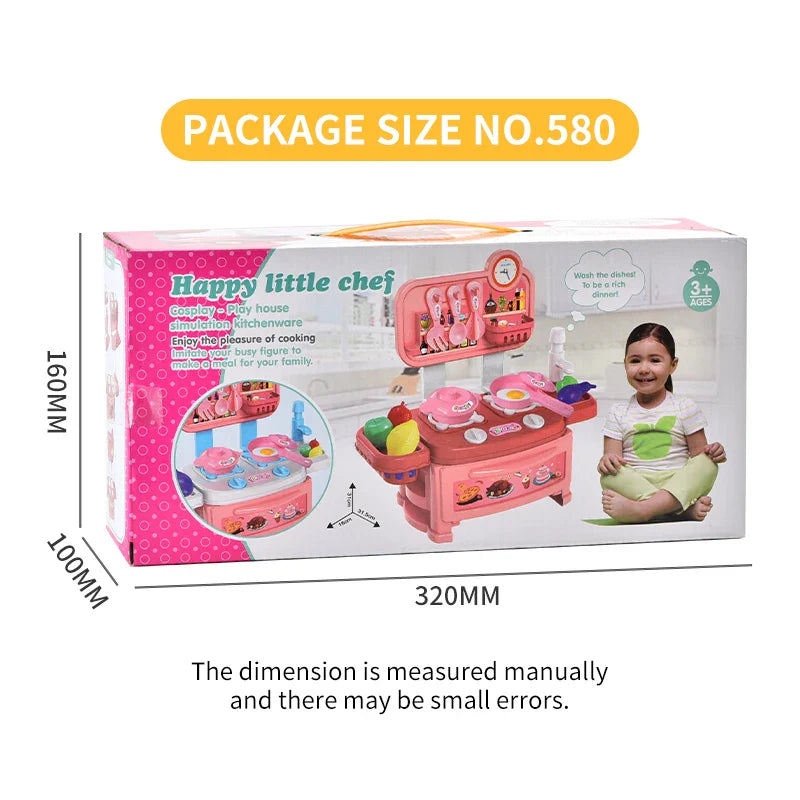 HKM-256595 Play House Simulation Kitchen Set for Kids - Pretend Cooking Toy with Water Pump, 2 to 4 Years