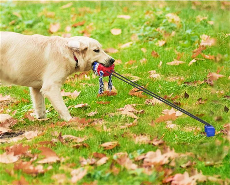 HKM-256787 Durable Outdoor TPR Dog Teething Toy with Strong Draw Rope and Vibrant Colors