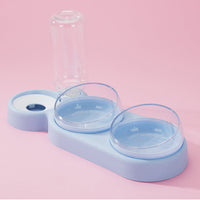 HKM-256851 Automatic Double Bowl Feeder with Water Dispenser for Pets - Available in Blue, Pink, Gray, Green
