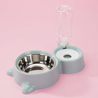 HKM-256851 Automatic Double Bowl Feeder with Water Dispenser for Pets - Available in Blue, Pink, Gray, Green