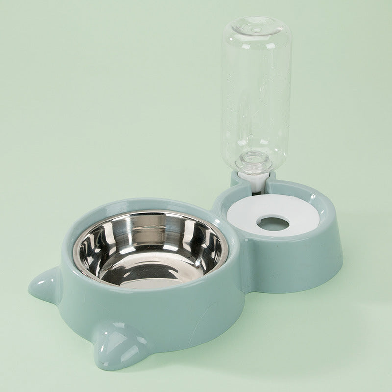 HKM-256851 Automatic Double Bowl Feeder with Water Dispenser for Pets - Available in Blue, Pink, Gray, Green