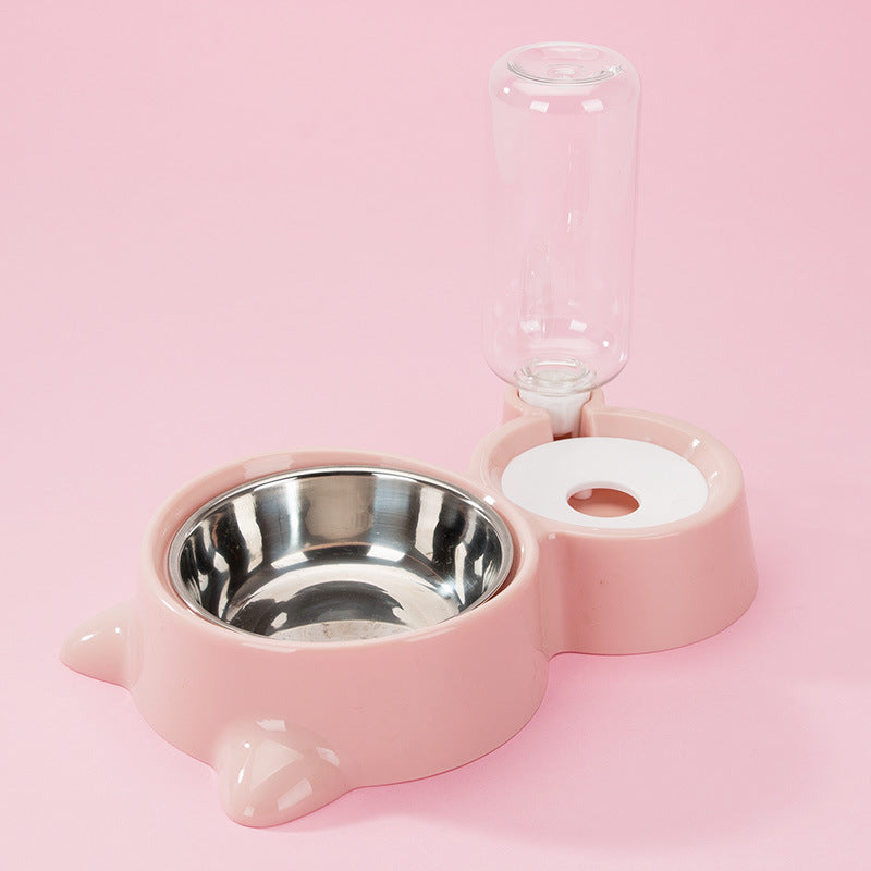 HKM-256851 Automatic Double Bowl Feeder with Water Dispenser for Pets - Available in Blue, Pink, Gray, Green