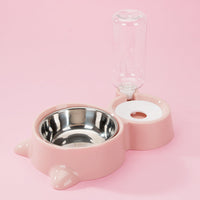 HKM-256851 Automatic Double Bowl Feeder with Water Dispenser for Pets - Available in Blue, Pink, Gray, Green