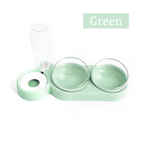 HKM-256851 Automatic Double Bowl Feeder with Water Dispenser for Pets - Available in Blue, Pink, Gray, Green