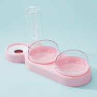 HKM-256851 Automatic Double Bowl Feeder with Water Dispenser for Pets - Available in Blue, Pink, Gray, Green