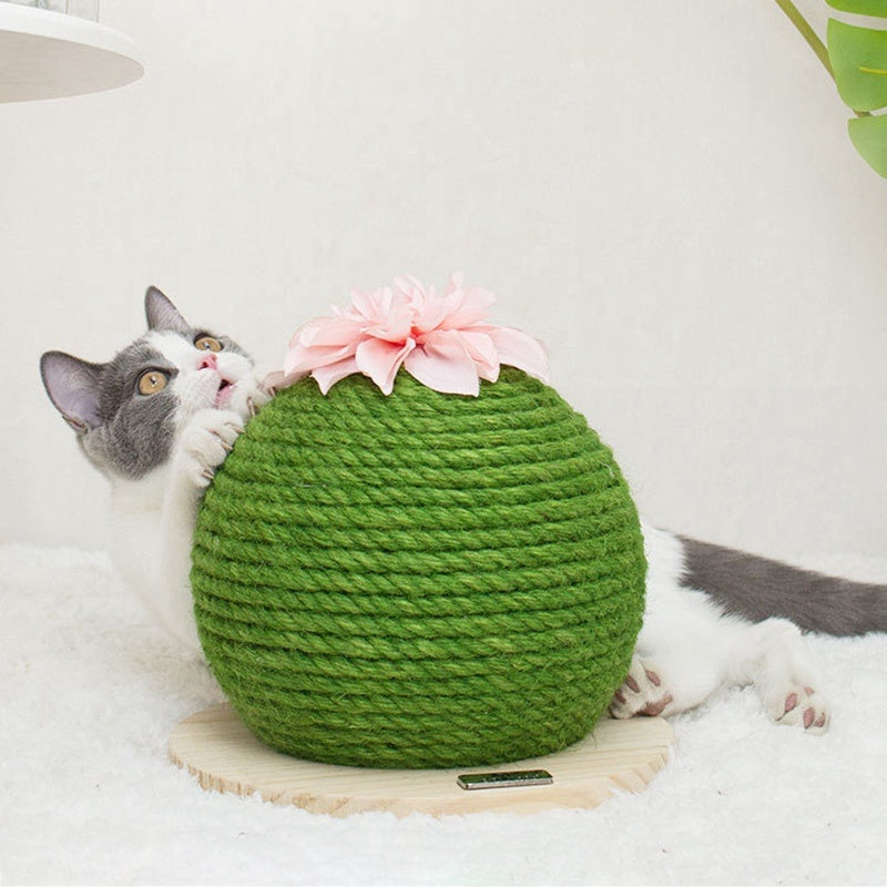 HKM-256851 Sisal Cactus Cat Climbing Frame with Wooden Base – Scratch-Resistant and Durable Design