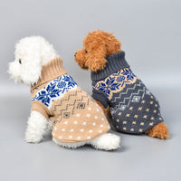 HKM-256915 Minimalist Casual Wool Pet Dog Sweater in Beige and Gray