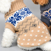 HKM-256915 Minimalist Casual Wool Pet Dog Sweater in Beige and Gray