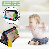 HKM-256979 Soft Montessori Fabric Mirror Crinkle Cloth Book for Babies 0-4 Years
