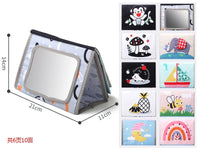 HKM-256979 Soft Montessori Fabric Mirror Crinkle Cloth Book for Babies 0-4 Years