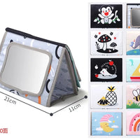 HKM-256979 Soft Montessori Fabric Mirror Crinkle Cloth Book for Babies 0-4 Years