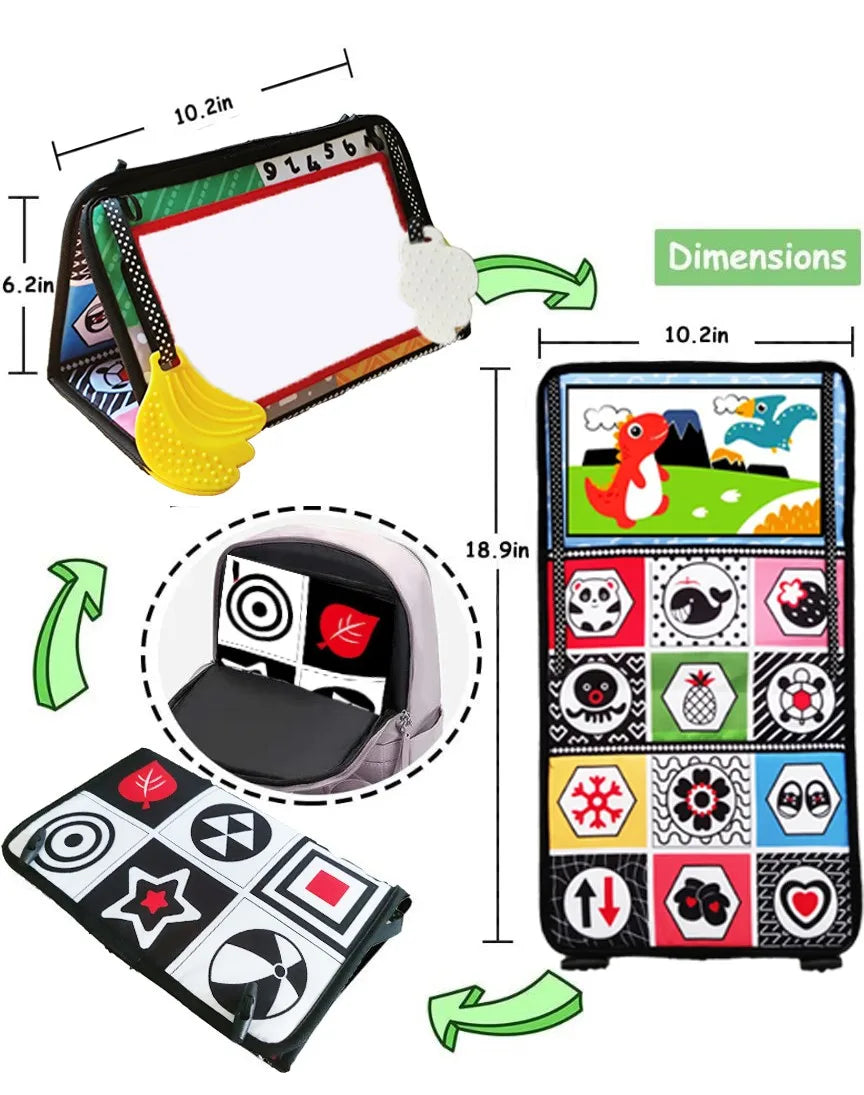 HKM-256979 Soft Montessori Fabric Mirror Crinkle Cloth Book for Babies 0-4 Years