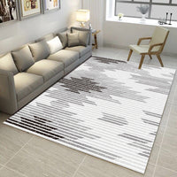 HKM-257171 Striped Polyester Fiber Rectangular Carpet for Living Room, Bedroom, and Cloakroom - Multiple Sizes Available