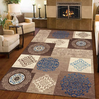 HKM-257171 Striped Polyester Fiber Rectangular Carpet for Living Room, Bedroom, and Cloakroom - Multiple Sizes Available