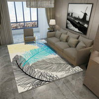 HKM-257171 Striped Polyester Fiber Rectangular Carpet for Living Room, Bedroom, and Cloakroom - Multiple Sizes Available
