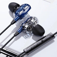 HKM-257235 Wired In-Ear Headphones with Dual Speaker Tuning Options