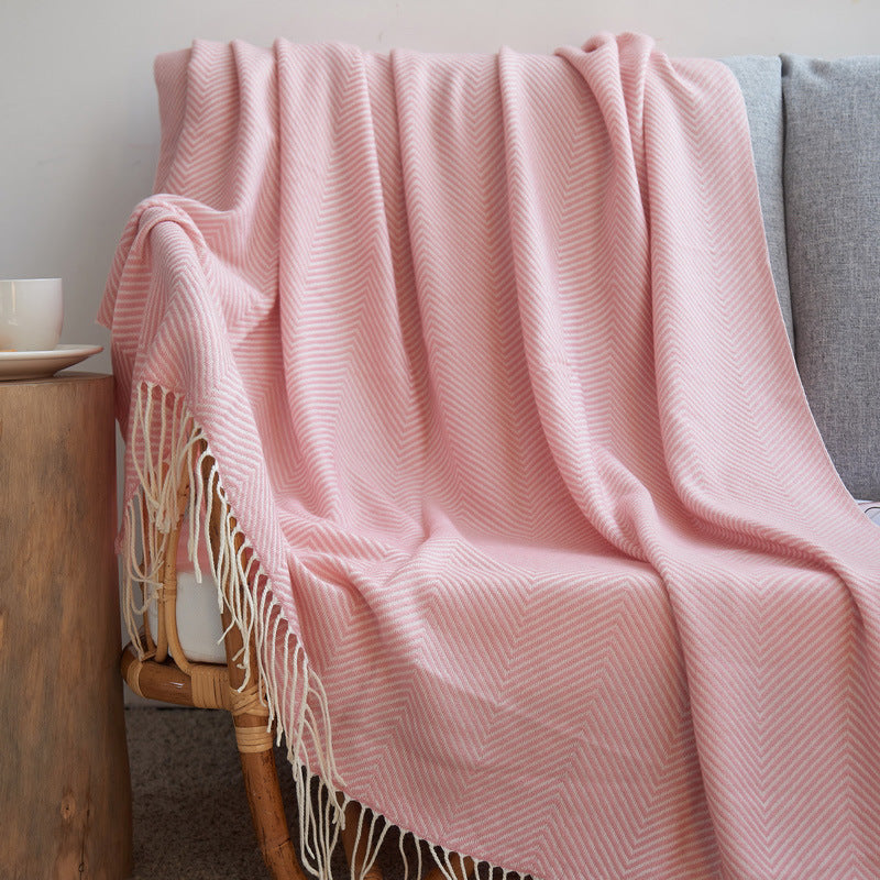 HKM-257299 Nordic Plain Double Towel Quilt for Children - Spring and Autumn Blanket 127x170 cm