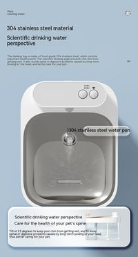 HKM-257363 Automatic Cat Water Fountain with Filtration System - White, 25CM x 19CM