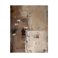 HKM-257427 Handmade Abstract Oil Painting Canvas Wall Art for Living Room - Modern Brown Texture Unstretched
