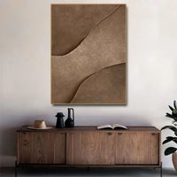 HKM-257427 Handmade Abstract Oil Painting Canvas Wall Art for Living Room - Modern Brown Texture Unstretched